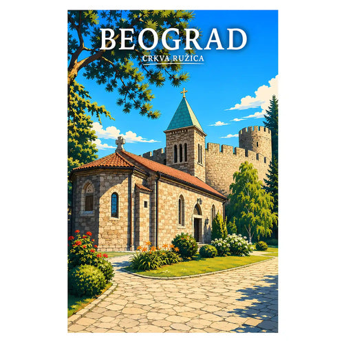 Poster - Beograd - Crkva Ružica - poster znamenitost Srbija