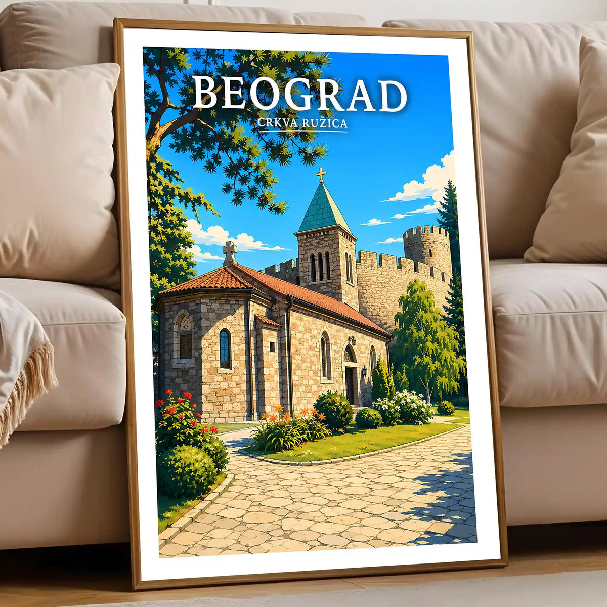 Poster - Beograd - Crkva Ružica - poster znamenitost Srbija