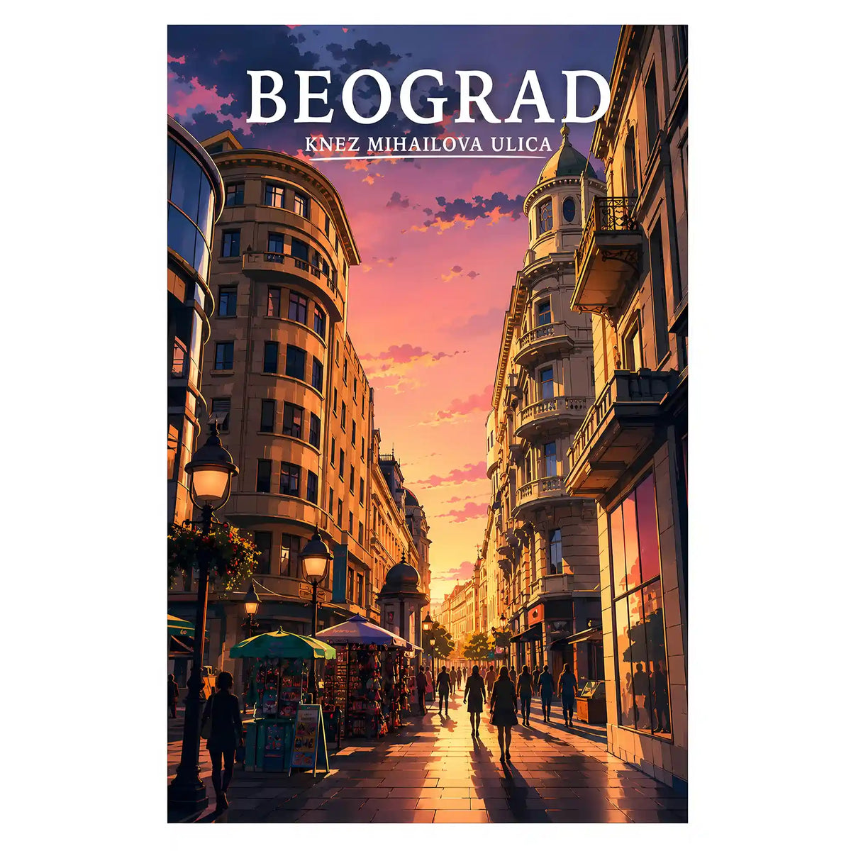 Poster - Beograd- Knez Mihailova ulica - poster znamenitost Srbija