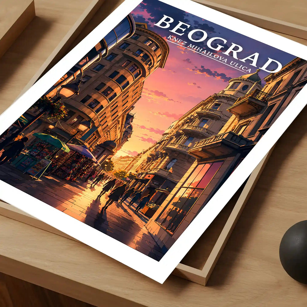 Poster - Beograd- Knez Mihailova ulica - poster znamenitost Srbija