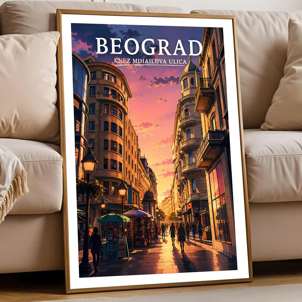 Poster - Beograd- Knez Mihailova ulica - poster znamenitost Srbija