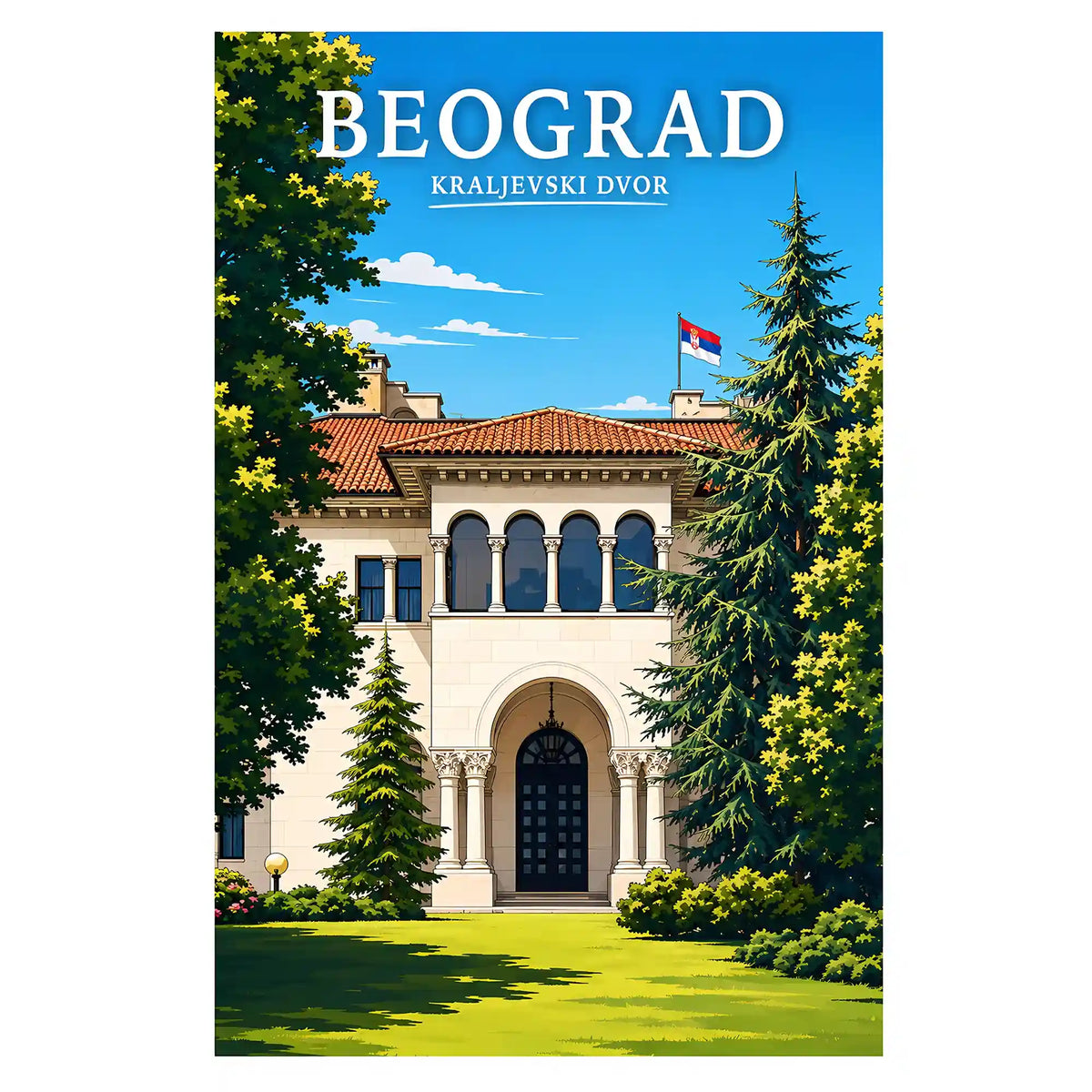 Poster - Beograd - Kraljevski Dvor - poster znamenitost Srbija