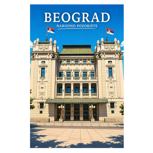 Poster - Beograd - Narodno pozorište - poster znamenitost Srbija