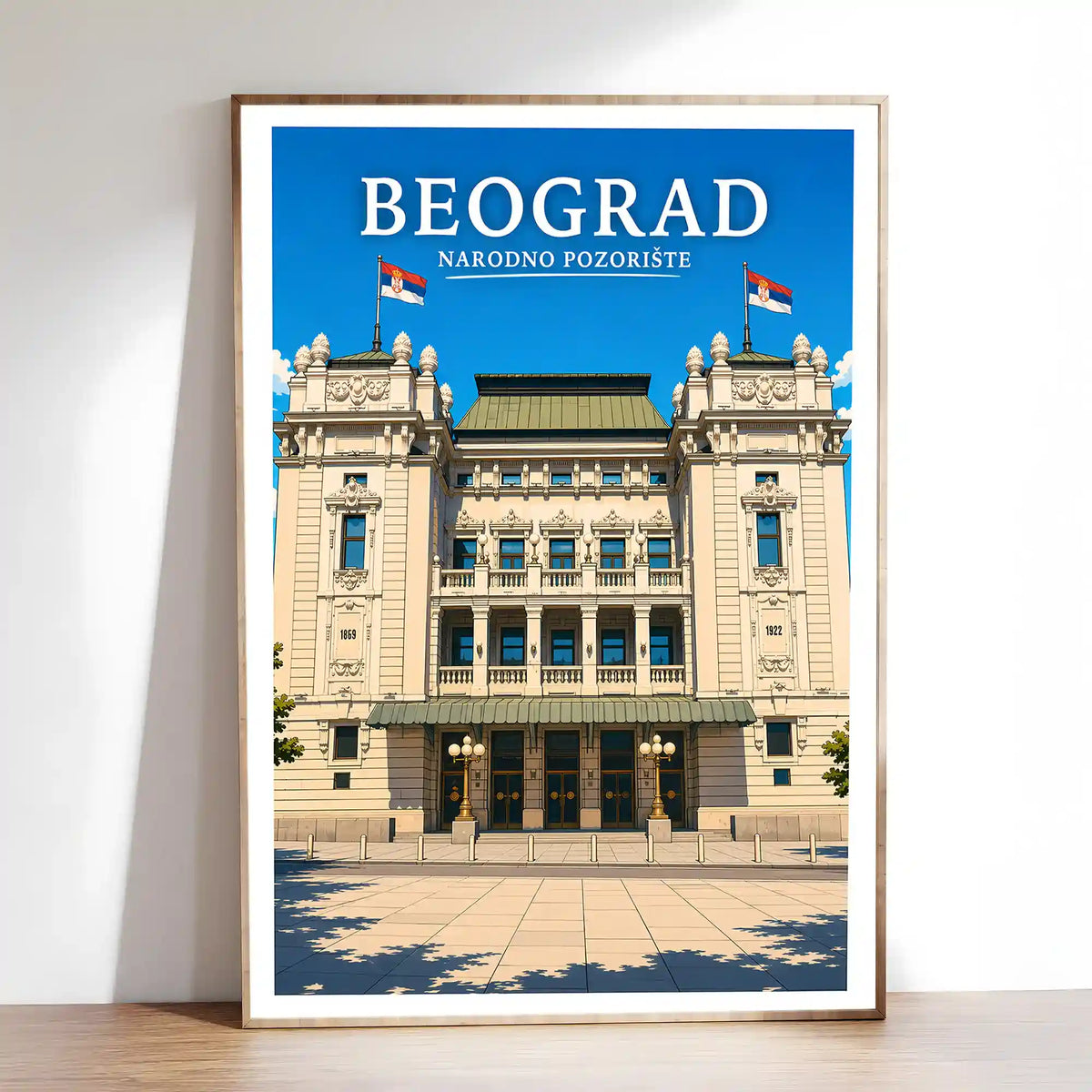 Poster - Beograd - Narodno pozorište - poster znamenitost Srbija
