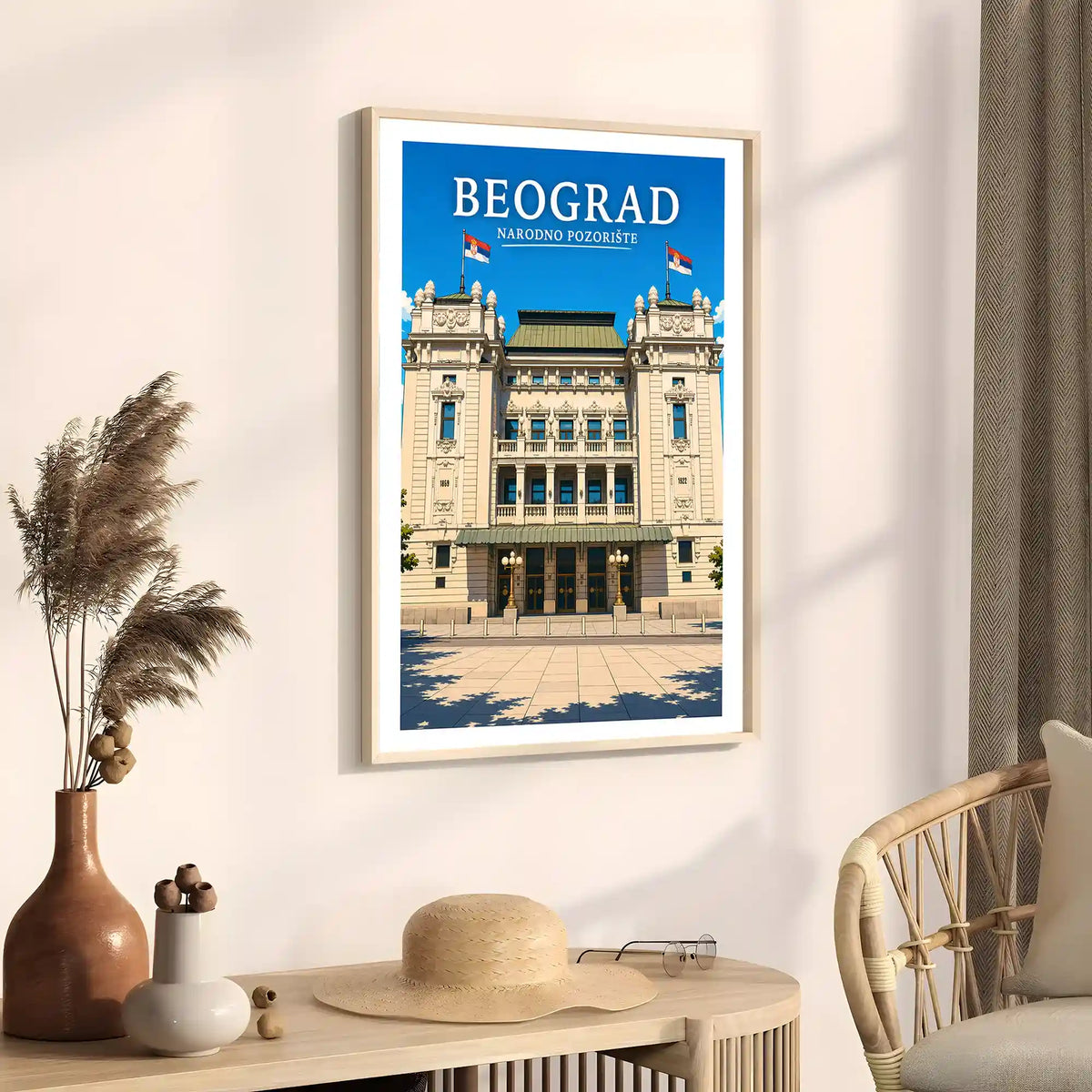Poster - Beograd - Narodno pozorište - poster znamenitost Srbija