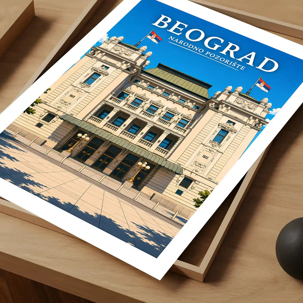 Poster - Beograd - Narodno pozorište - poster znamenitost Srbija