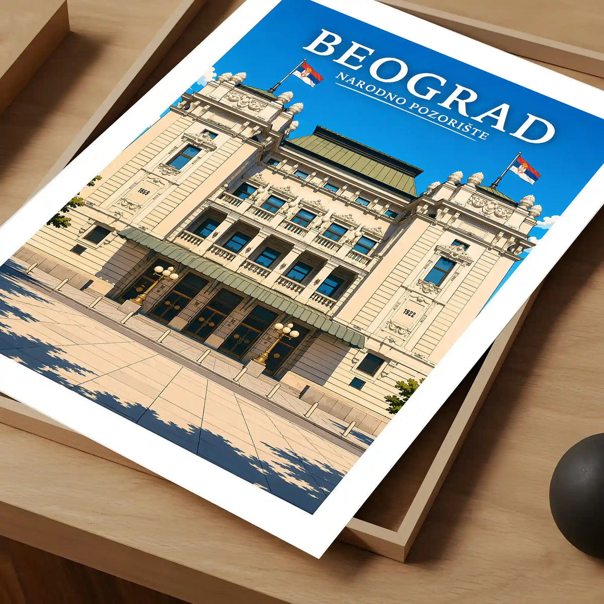 Poster - Beograd - Narodno pozorište - poster znamenitost Srbija