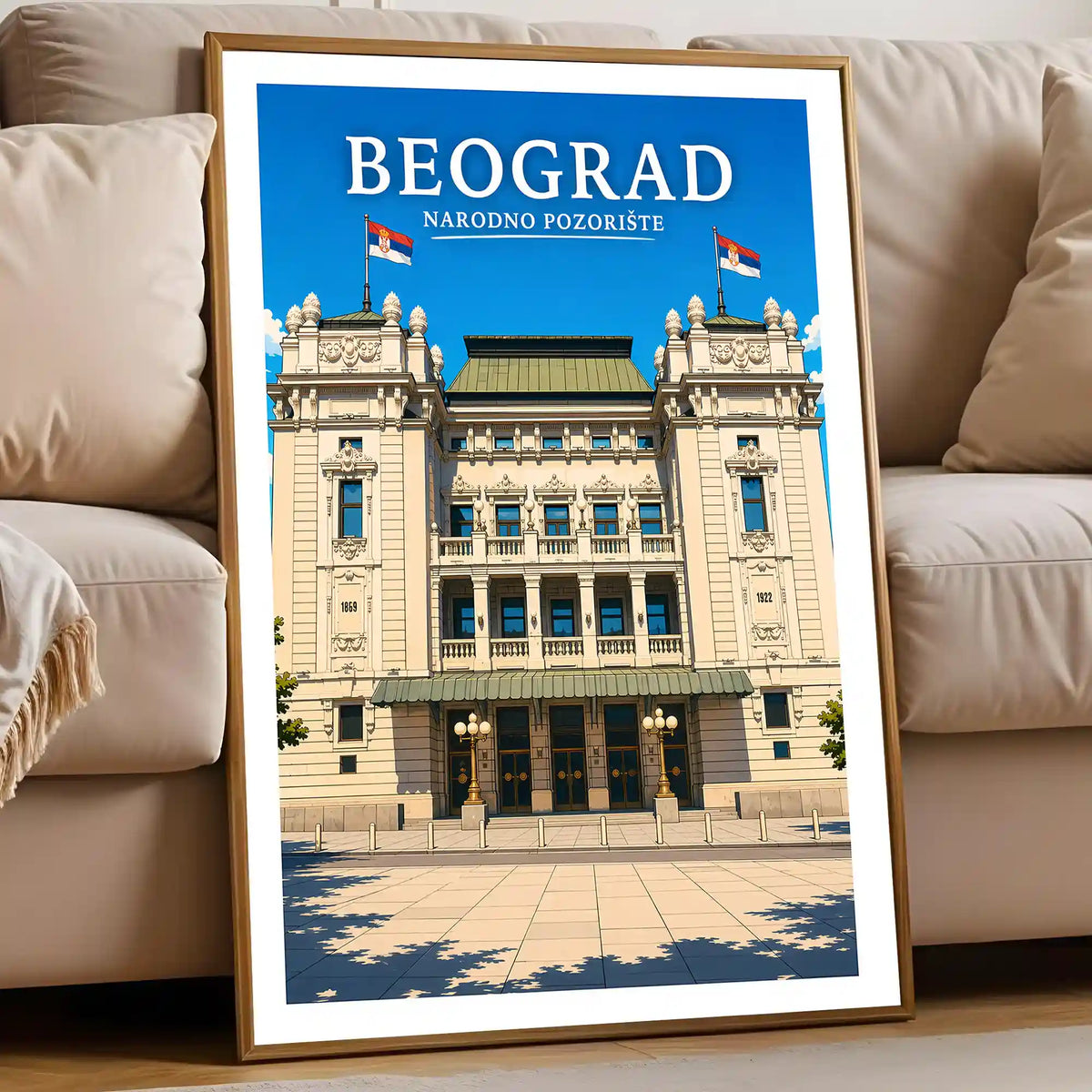 Poster - Beograd - Narodno pozorište - poster znamenitost Srbija