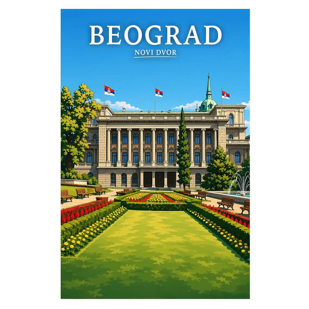 Poster - Beograd - Novi dvor - poster znamenitost Srbija