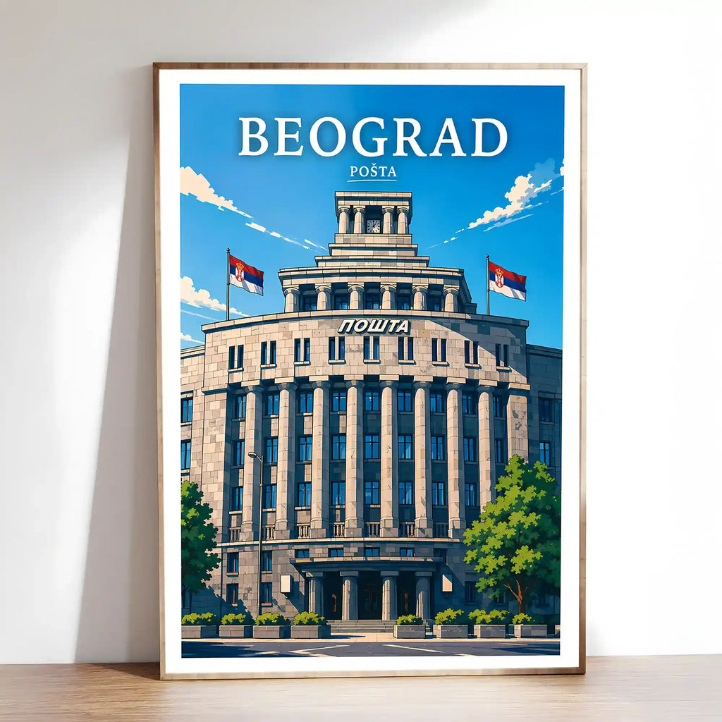 Poster - Beograd - Pošta - poster znamenitost Srbija