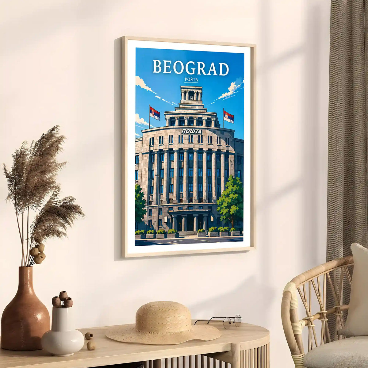 Poster - Beograd - Pošta - poster znamenitost Srbija