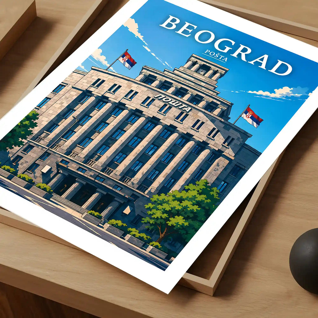 Poster - Beograd - Pošta - poster znamenitost Srbija