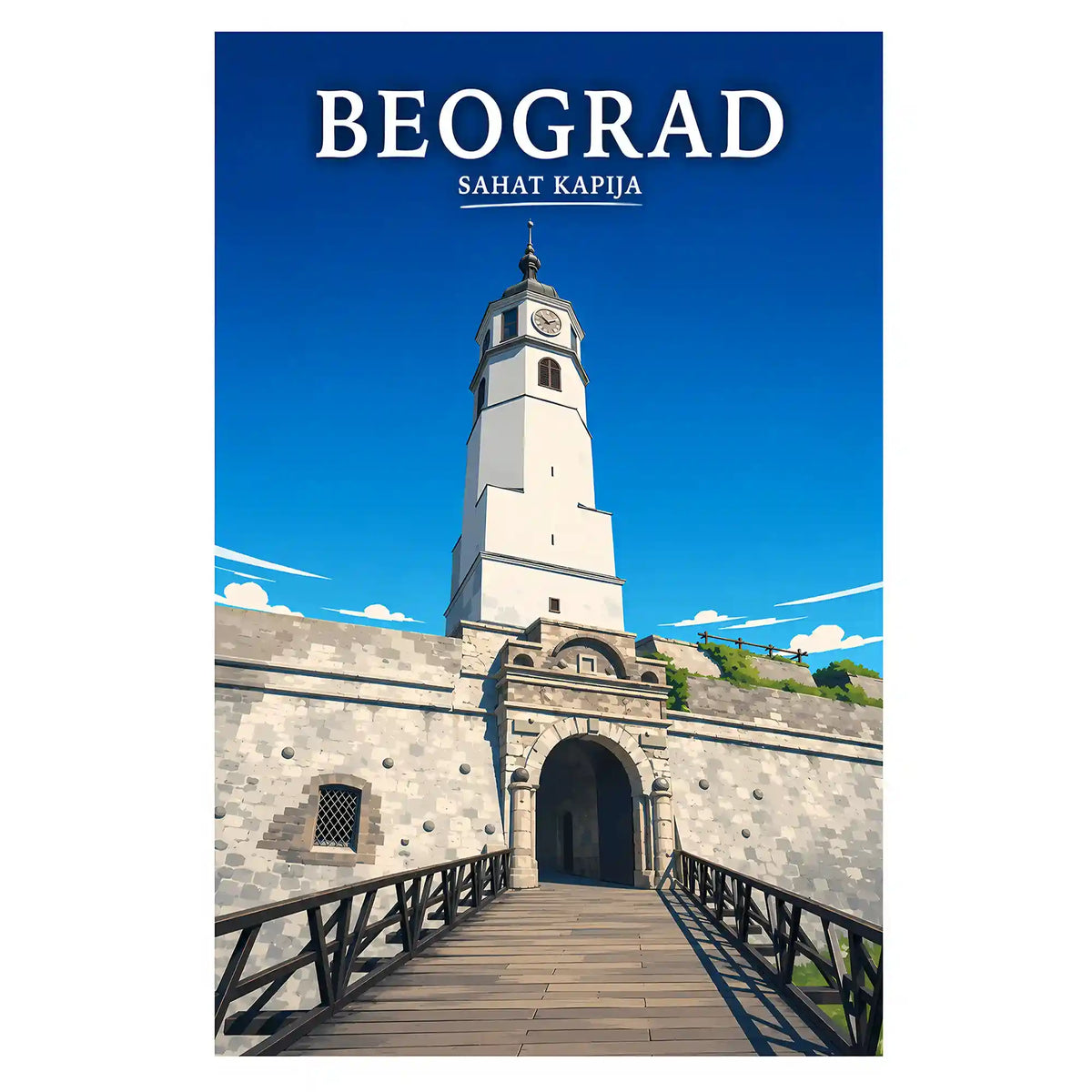 Poster - Beograd - Sahat kapija - poster znamenitost Srbija