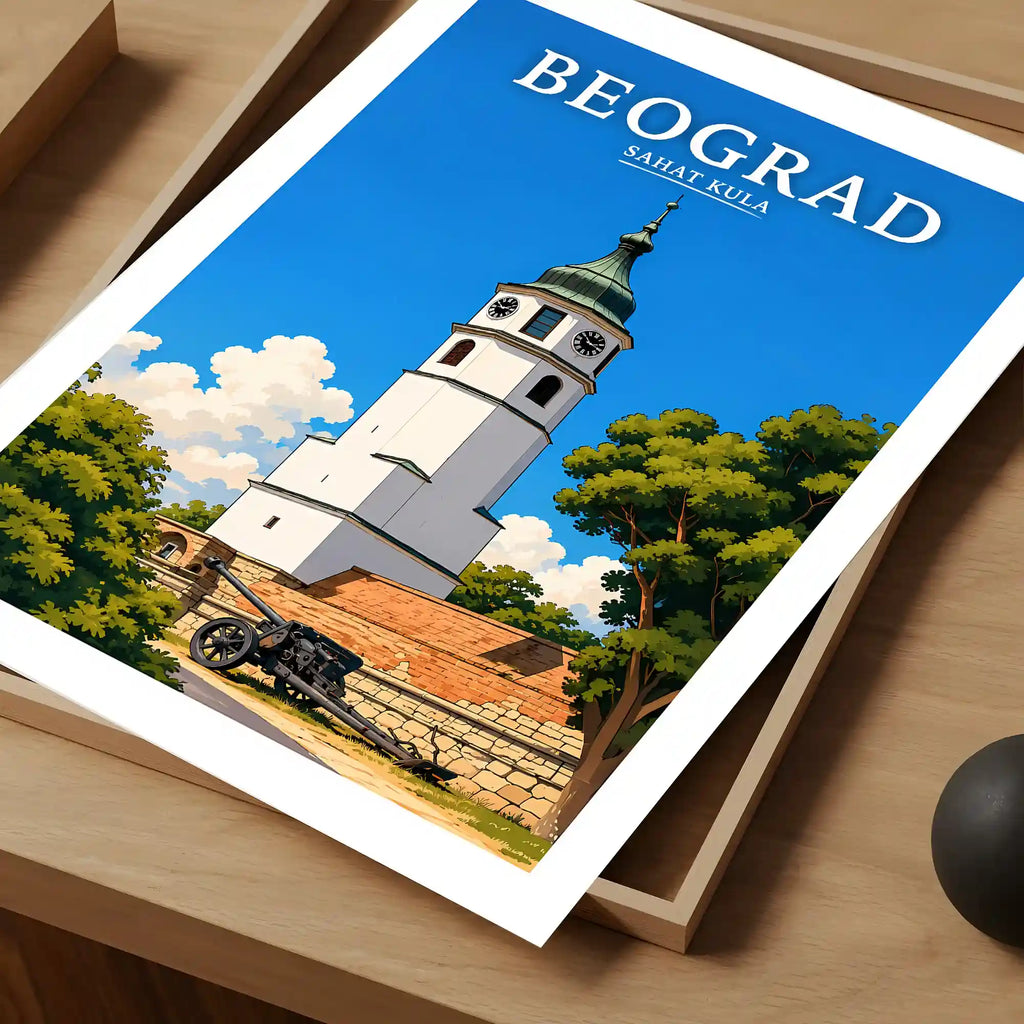 Poster - Beograd - Sahat kula - poster znamenitost Srbija