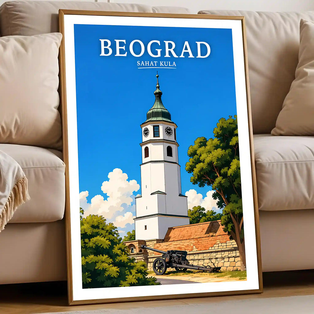 Poster - Beograd - Sahat kula - poster znamenitost Srbija