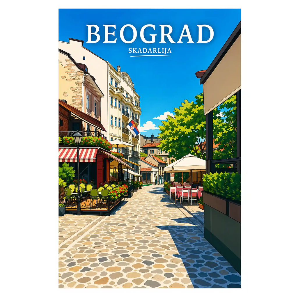 Poster - Beograd - Skadarlija - poster znamenitost Srbija