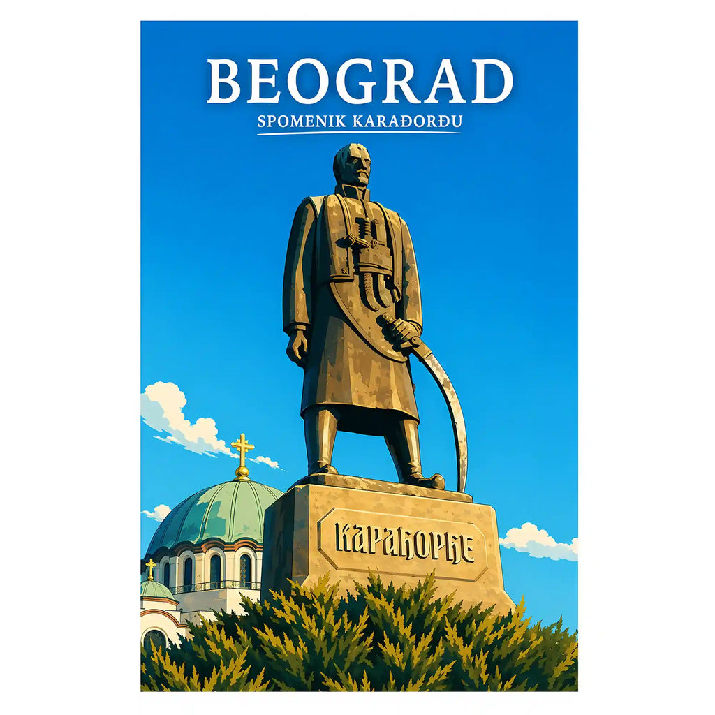 Poster - Beograd- Spomenik Karađorđu - poster znamenitost Srbija