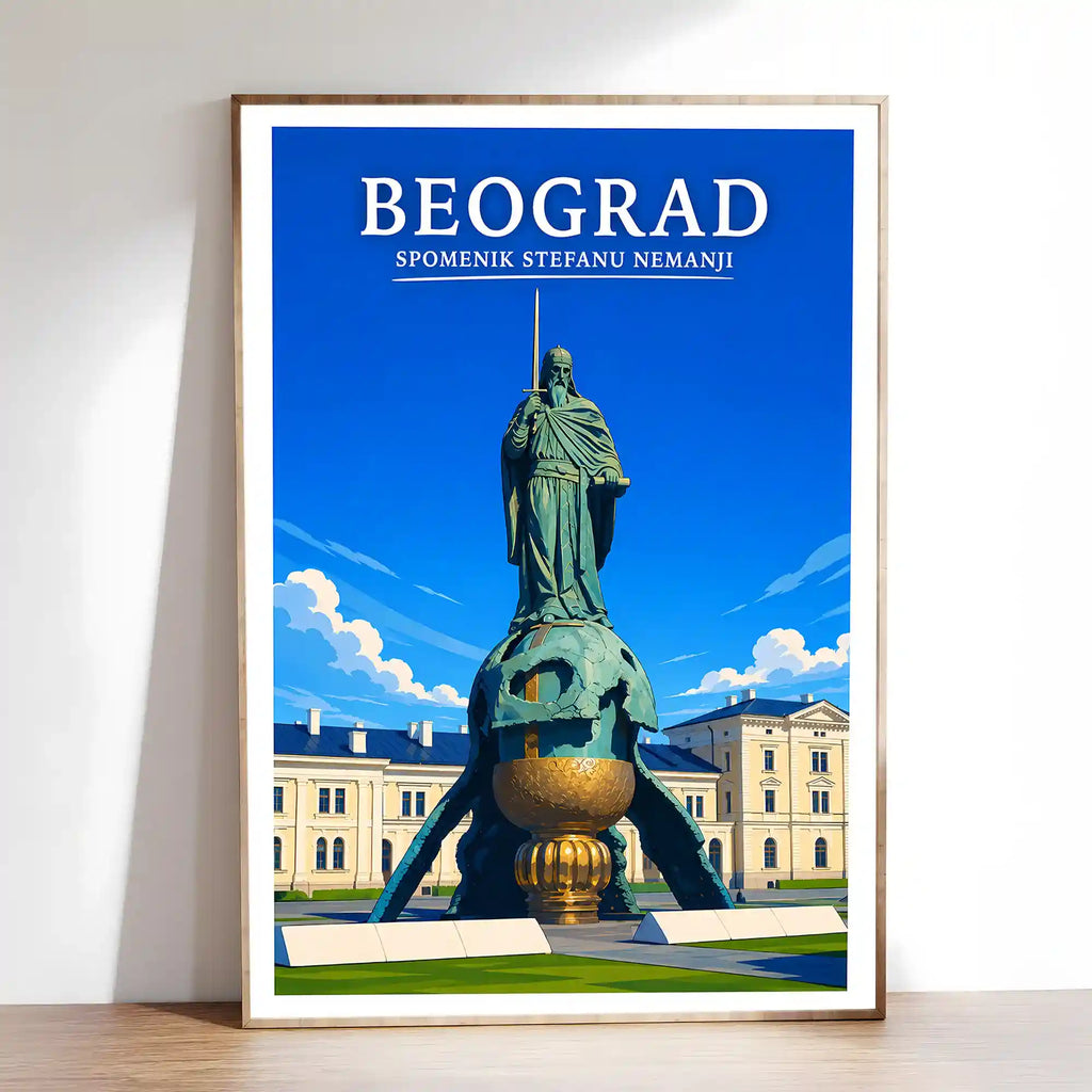 Poster - Beograd- Spomenik Stefanu Nemanji - poster znamenitost Srbija