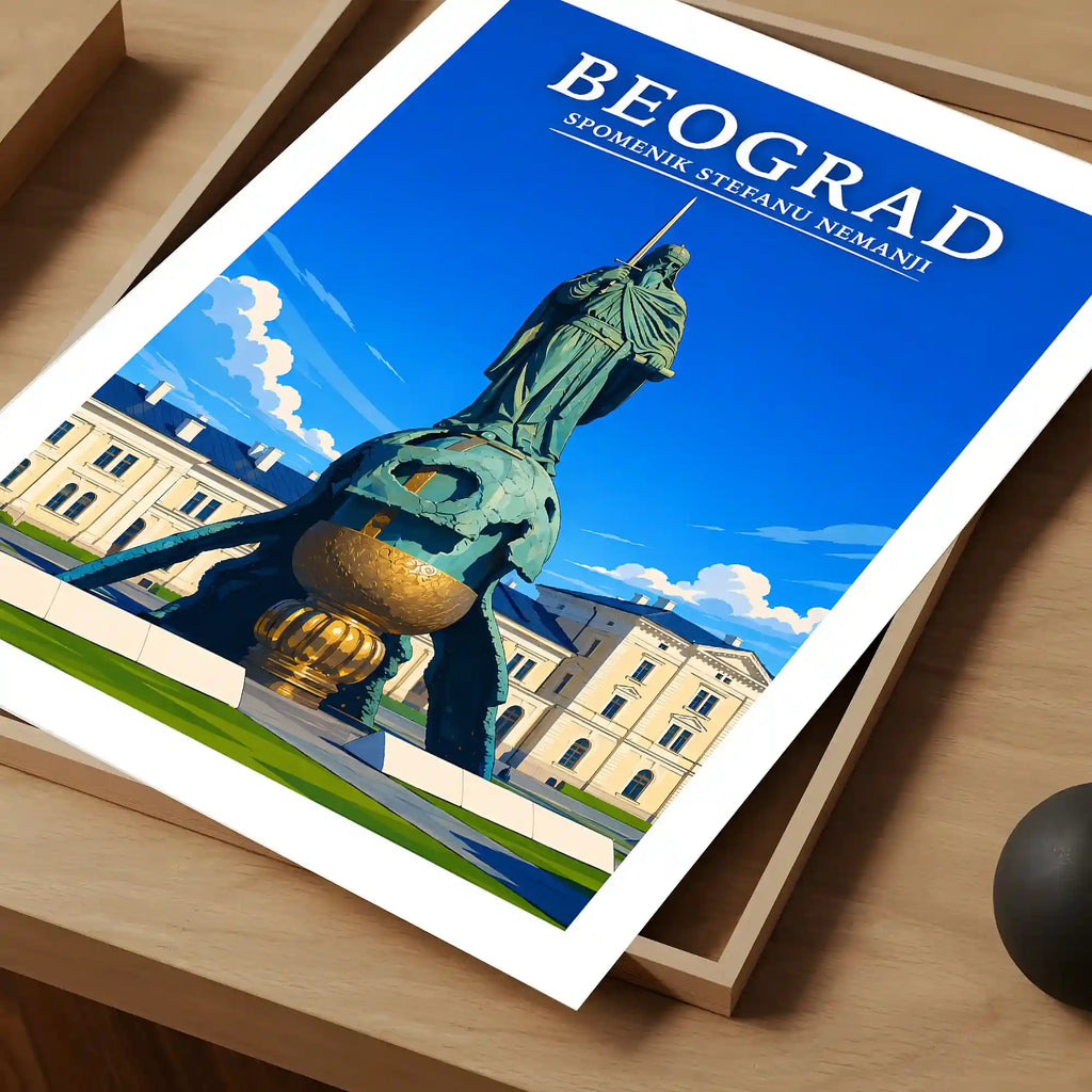 Poster - Beograd- Spomenik Stefanu Nemanji - poster znamenitost Srbija