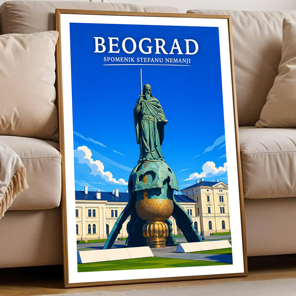 Poster - Beograd- Spomenik Stefanu Nemanji - poster znamenitost Srbija