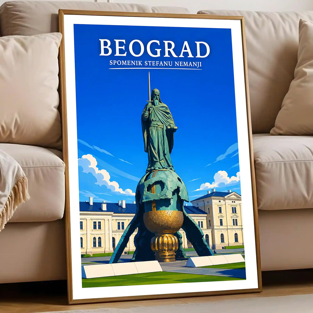 Poster - Beograd- Spomenik Stefanu Nemanji - poster znamenitost Srbija