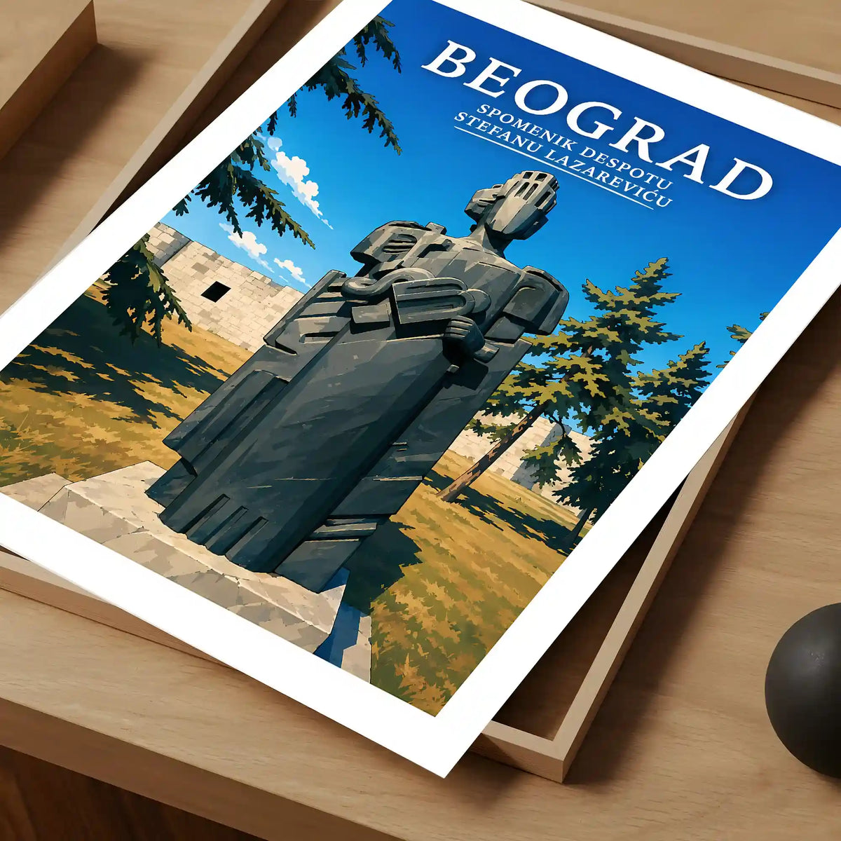 Poster - Beograd- Spomenik despotu Stefanu Lazareviću - poster znamenitost Srbija
