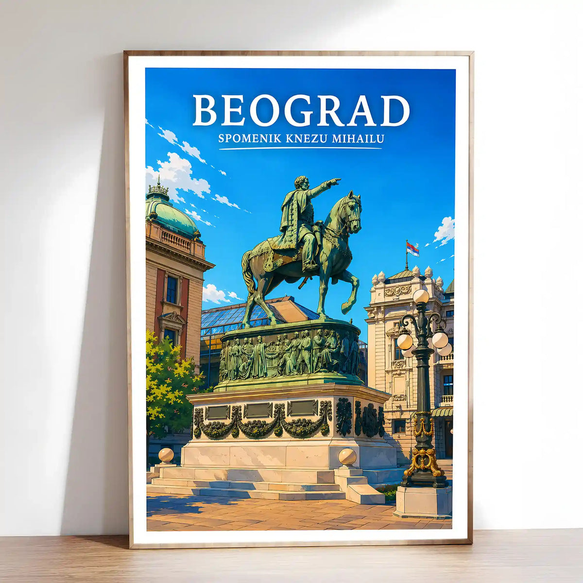Poster - Beograd- Spomenik knezu Mihailu - poster znamenitost Srbija
