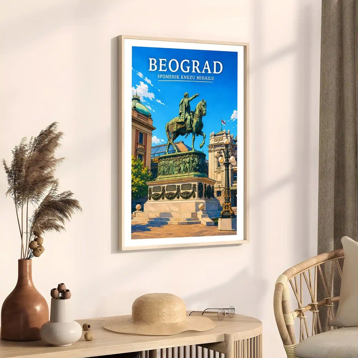 Poster - Beograd- Spomenik knezu Mihailu - poster znamenitost Srbija