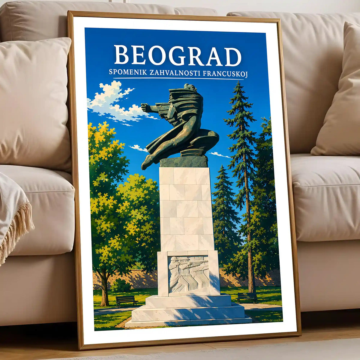 Poster - Beograd- Spomenik zahvalnosti Francuskoj - poster znamenitost Srbija