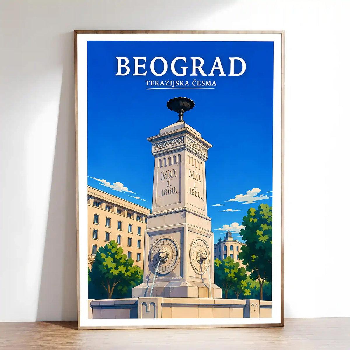 Poster - Beograd - Terazijska česma - poster znamenitost Srbija