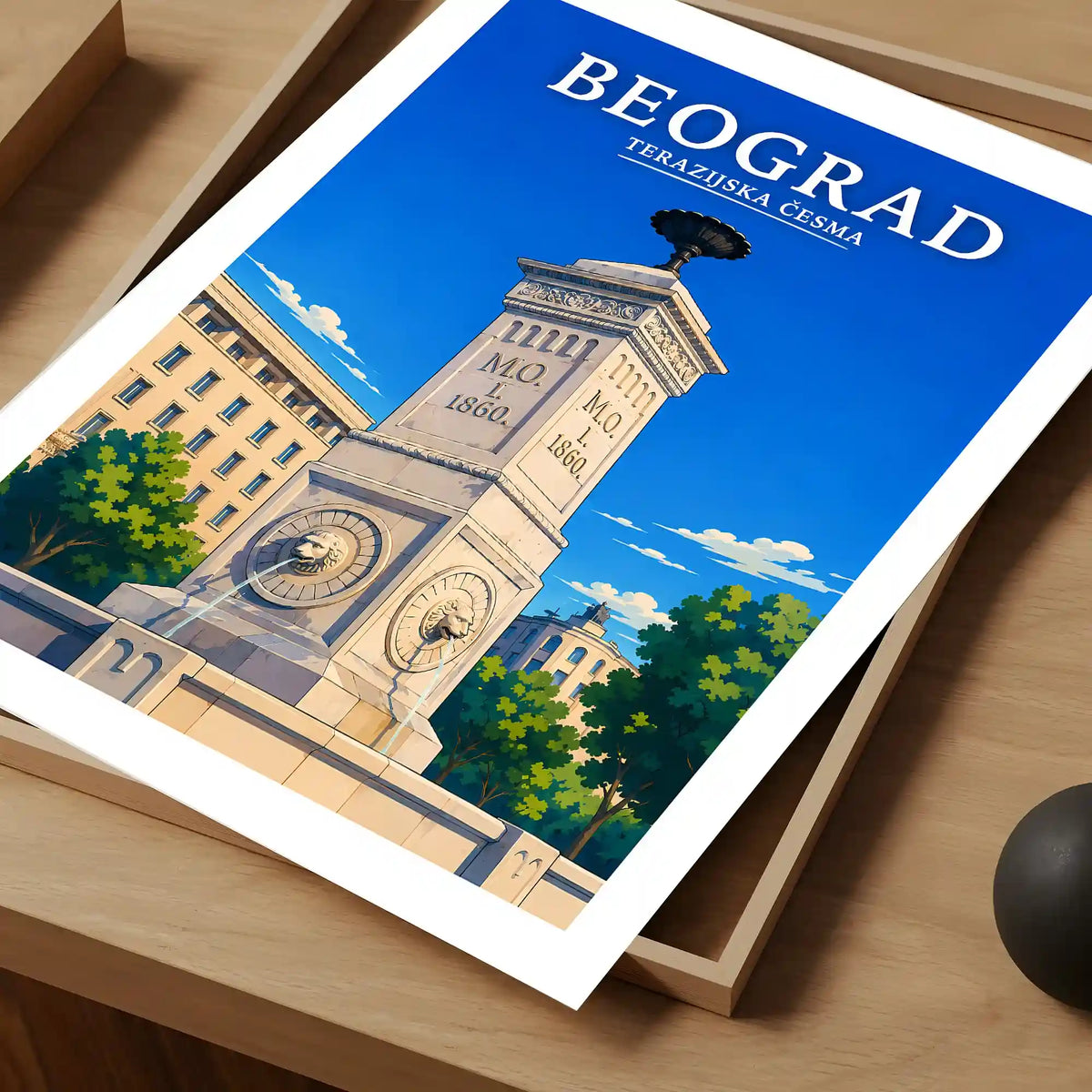 Poster - Beograd - Terazijska česma - poster znamenitost Srbija
