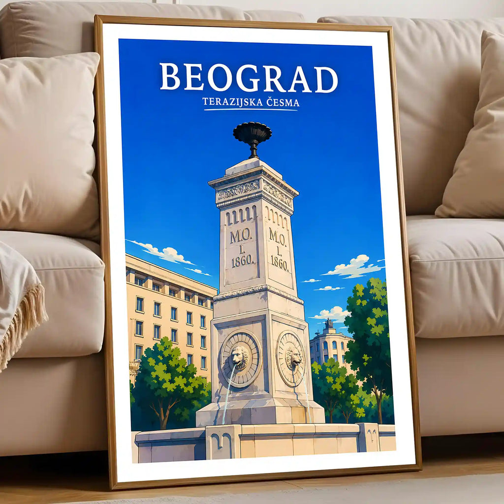 Poster - Beograd - Terazijska česma - poster znamenitost Srbija