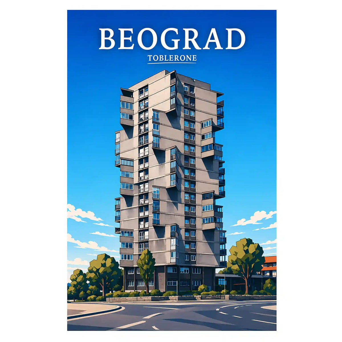 Poster - Beograd - Toblerone - poster znamenitost Srbija