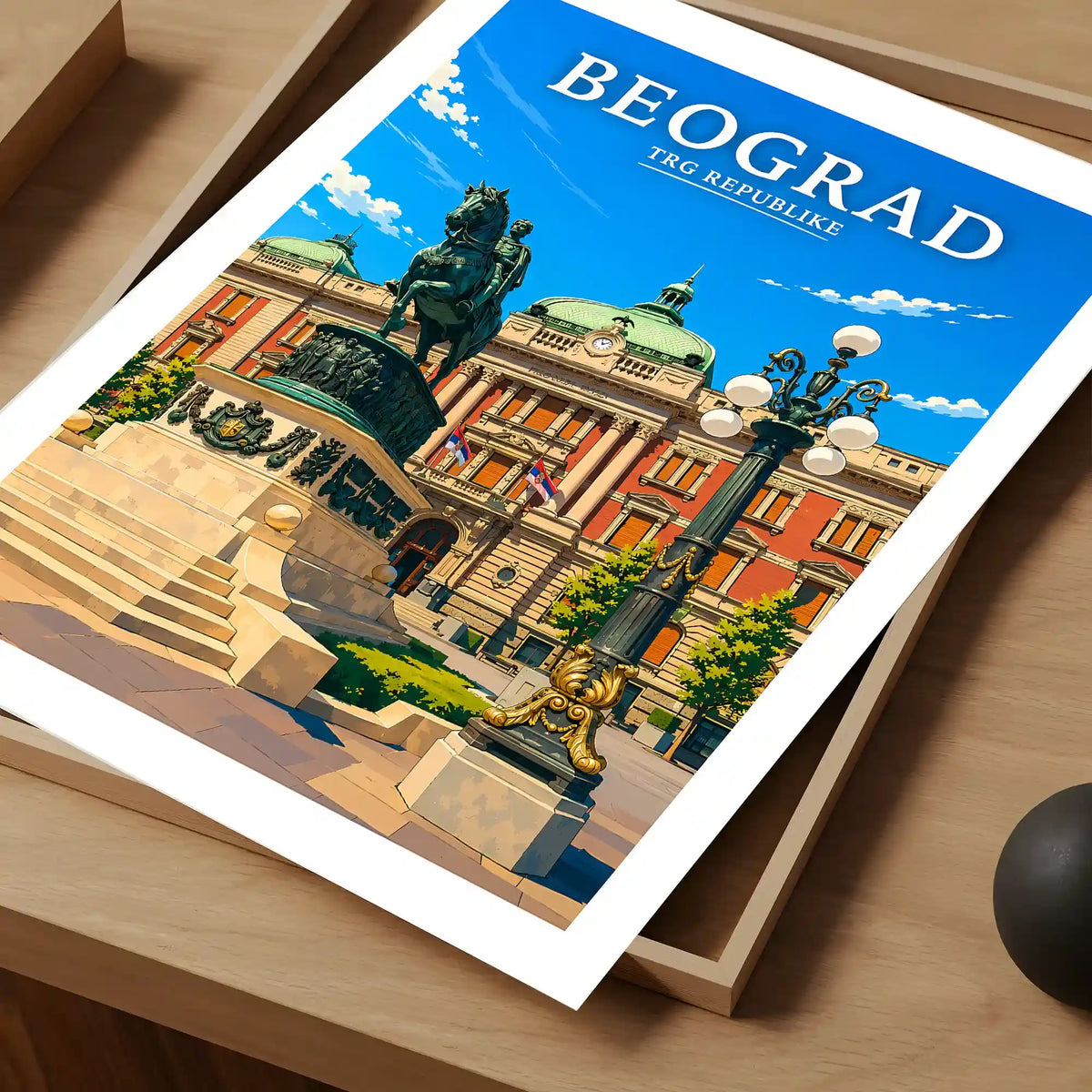 Poster - Beograd - Trg Republike - poster znamenitost Srbija