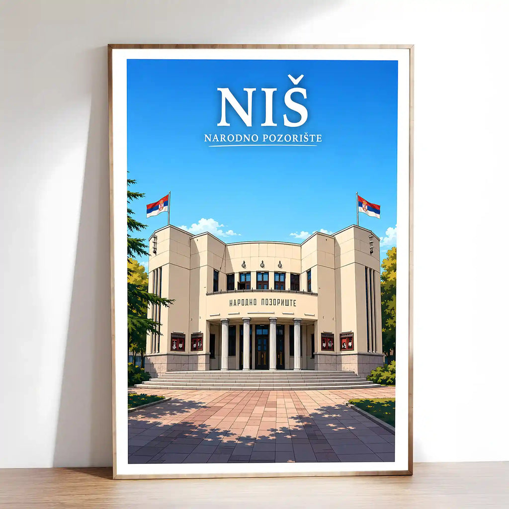 Poster - Niš- Narodno pozorište - poster znamenitost Srbija
