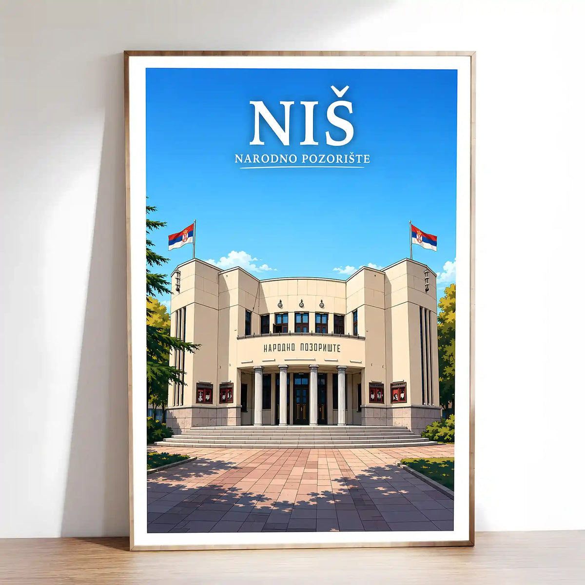 Poster - Niš- Narodno pozorište - poster znamenitost Srbija