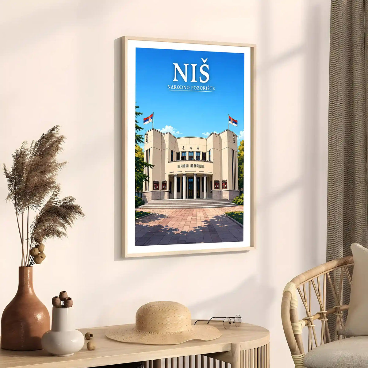 Poster - Niš- Narodno pozorište - poster znamenitost Srbija