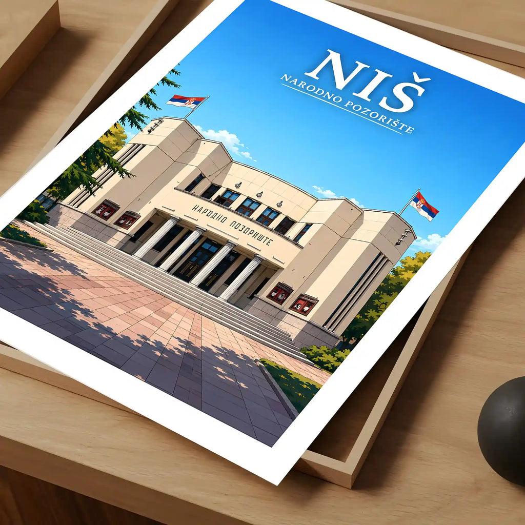 Poster - Niš- Narodno pozorište - poster znamenitost Srbija