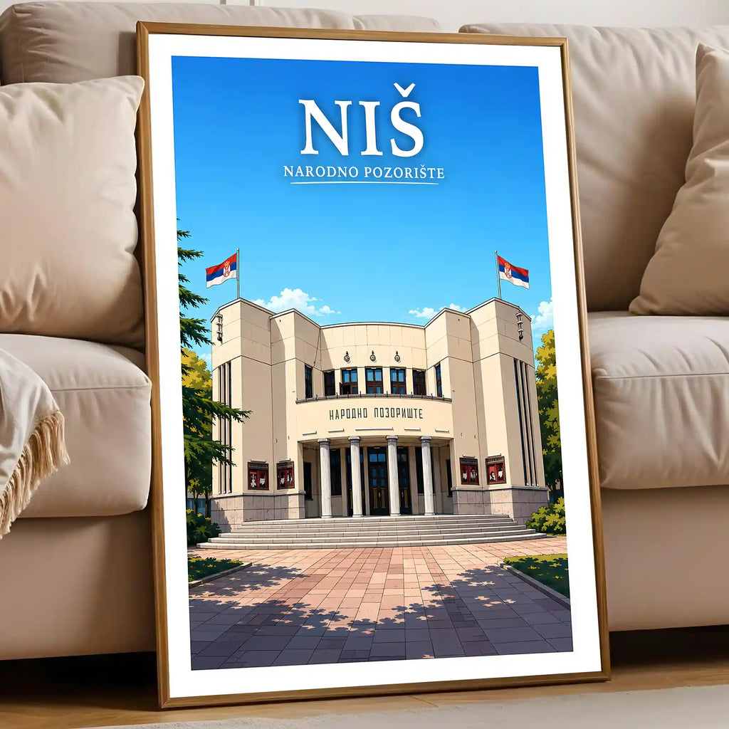 Poster - Niš- Narodno pozorište - poster znamenitost Srbija