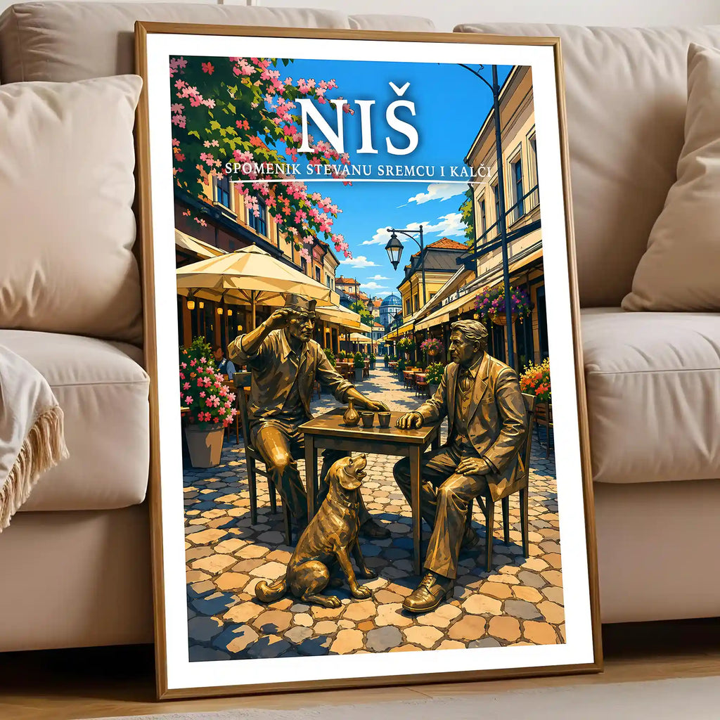 Poster - Niš- Spomenik Stevanu Sremcu i Kalči - poster znamenitost Srbija