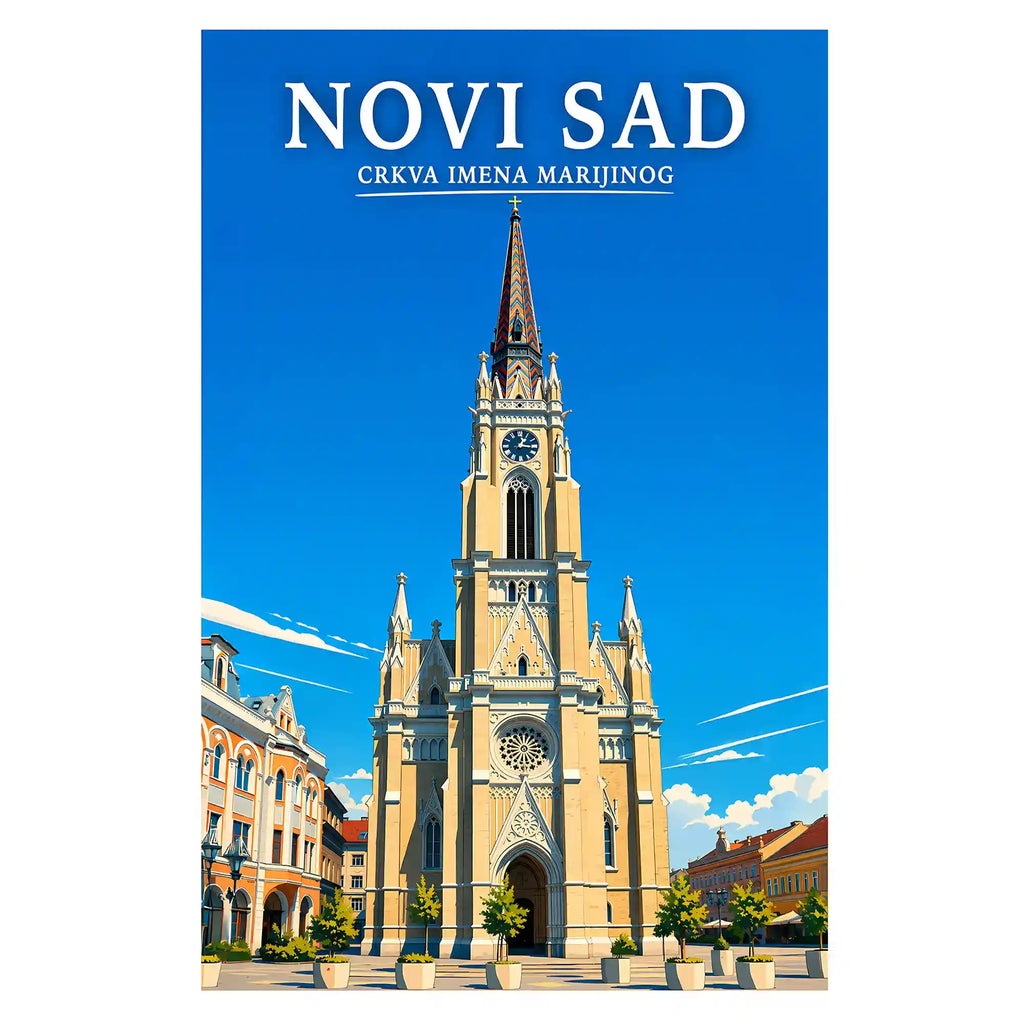 Poster-Novi-Sad-Crkva-Imena-Marijinog_-ilustracija-srbija-grad_1_2