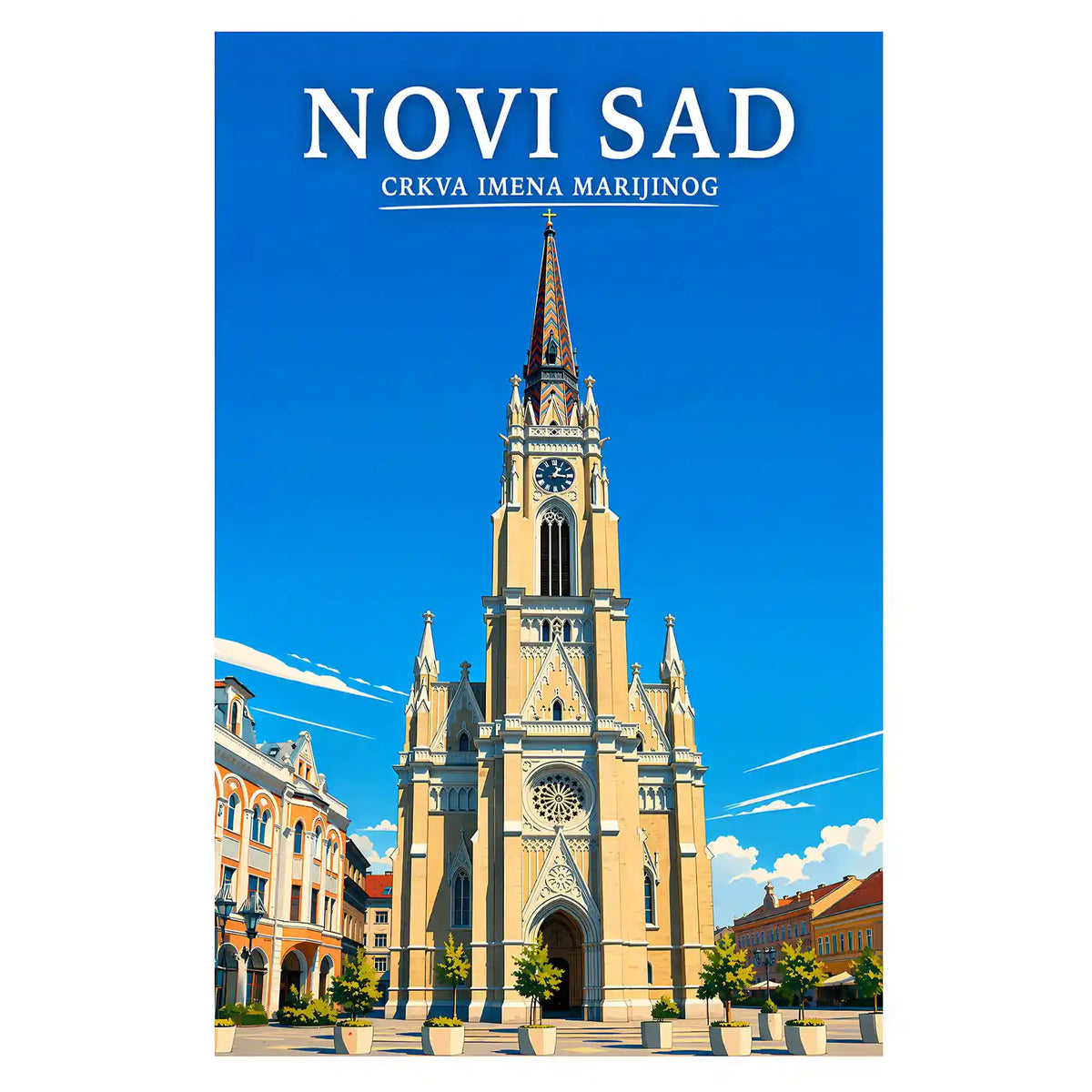 Poster-Novi-Sad-Crkva-Imena-Marijinog_-ilustracija-srbija-grad_1_2