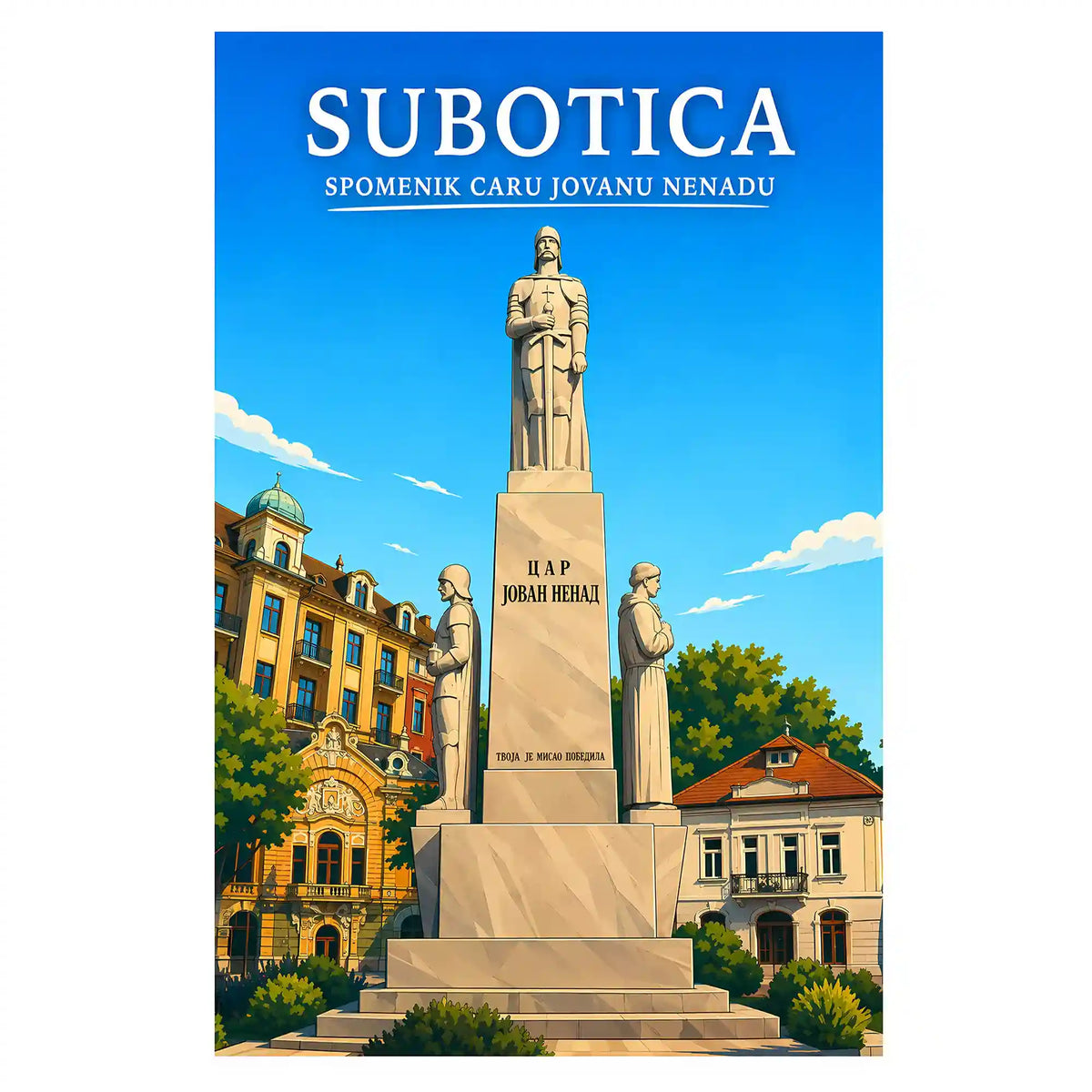 Poster-Subotica-Spomenik-caru-Jovanu-Nenadu_-ilustracija-srbija-grad_28_30